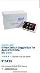 Adaptive Reef 6 Way Apex Switch Toggle Box- Used. Fixed Price $85.00.