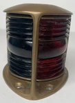 Vintage National Marine Lamp Nml Brass Bow Teardrop Boat Light Blue Red Glass. Fixed Price $215.98.