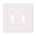 Eaton Wiring 2149W Oversize Thermoset 2-GANG Toggle Switch Wallplate, White. Fixed Price $5.98.