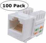 100 Lot Cnaweb CAT5E RJ45 Modular Keystone Network Jack, 110 Style, White. Fixed Price $68.50.