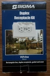 Sigma Duplex Receptacle Kit Weather Resistant Outdoor Outlet White, New. Fixed Price $23.00.