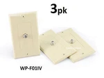 3-PACK Leviton Decora Tv Antenna F-plug 75OHM Flush Mount Wall Plate, Ivory. Fixed Price $8.50.