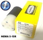 Hubbell Straight Blade Plug HBL5269C 15A 125VAC Nema 5-15R. Fixed Price $17.99.