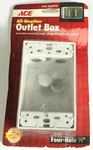 Ace Hardware All-weather Electric Outlet Junction Box Four-hole 1/2" White. Fixed Price $10.15.