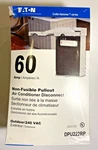 Eaton 60 Amp DPU222RP Non-fusible Pullout Air Conditioner Disconnect New Nib. Fixed Price $19.00.
