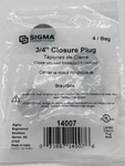 Sigma 3/4" Closure Plug 4-PACK Gray Threaded Knockout For Electrical Boxes. Fixed Price $8.95.