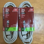 Ace Triple Outlet Cord 9 Feet Indoor Light Duty 16 Gauge 13 Amp. Fixed Price $9.90.