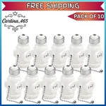 Leviton 1406-W 2-OUTLET White Pull Chain Socket Pack Of 10 Wall Receptacles. Fixed Price $68.41.