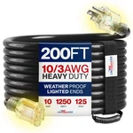 Outdoor/indoor Extension Cord Heavy Duty 3 Prong Sjtw, Flexible Long Power. Fixed Price $61.99.