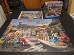 500 Pc Thomas Kinkade Looney Tunes Puzzle- Backlot Shenanigans 24 X 18. Fixed Price $13.99.