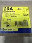 New Square D QO220SWN, 20A, Plug-on Circuit Breaker, 2POLES, 120V, 50/60HZ. Fixed Price $199.00.