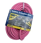 Voltec 100FT 12/3 Heavy Duty Outdoor Extension Cord Pink Sjtw Lighted End Usa. Fixed Price $87.97.