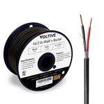 Voltive 16/2 Speaker Wire, In-wall CL3 & Direct Burial, Black, 100FT. Fixed Price $49.99.