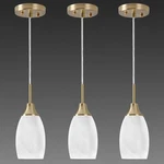 Viinew Mini Pendant Light 3 Pack White Swirl Glass 4.7" Shades Gold Finish. Fixed Price $71.95.
