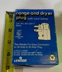 Leviton Range And Dryer Plug 801-287-T. Fixed Price $15.50.