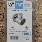 Halex 1/2 In. Electrical Metallic Tube (emt) Set-screw Connectors 50CT. Fixed Price $21.95.