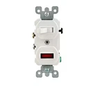 Leviton 1/25W-125V Combination Switch With Neon Pilot Light, White 5226-W. Fixed Price $8.49.