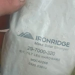 Ironridge 29-7000-320 Mounting Kit For Solar Panel Tilt Leg Hardware. Fixed Price $30.00.