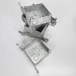 (5 Qty) Hubbell Raco 8197 4" Square Box With Bracket. Fixed Price $49.92.