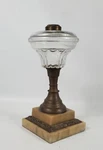 C. 1850 Antique Astral Solar Brass & Marble Lamp Sandwich Glass Company Boston. Fixed Price $265.00.