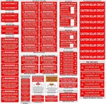 62 Pack Premium Solar Pv System Labels - Uv Resistant, Safety Warning Photovolta. Fixed Price $14.95.