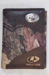 Zep Pro Mossy Oak Camo Logo Leather & Nylon Trifold Wallet Tin Gift Box. Fixed Price $52.00.