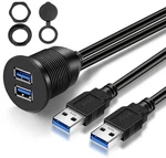 Gobgod Double Ports Usb 3.0 Car Flush Mount Cable, Dash Black. Fixed Price $15.69.