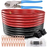 4 Gauge Wire (25FT BLACK+25FT Red) Copper Clad Aluminum CCA,100A Anl Fuse Hol.... Fixed Price $75.52.