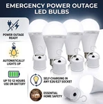 4 Pack Self Charging Emergency Led Light Bulbs For Power Outage. Fixed Price $19.99.