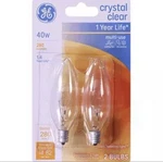 Ge Crystal Clear Ceiling Fan Light Bulbs 40W No. 76236. Fixed Price $15.50.