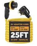 Kanayu 25FT 30 Amp Rv Adapter Extension Cord With Locking Connector Plug Nema. Fixed Price $45.00.