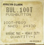 Sylvania Joslyn Clark 100T PB10 Push Button Operator 24130. Fixed Price $15.00.
