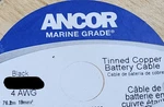 Ancor #4AWG Marine Grade Tinned Copper Boat Cable BC-5W2 UL-1426 Black /10FT. Fixed Price $34.99.