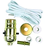 Jandorf 60131 Kit, Make-a-lamp With Bottle Adapters Brass Finish, White. Fixed Price $12.95.