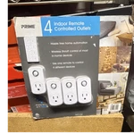 Prime Indoor Wireless Remote Control Outlet Switches 4-PACK White 15A. Fixed Price $25.00.