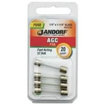 Jandorf Specialty Hardw Fuse Agc 20A Fast Acting 60639. Fixed Price $18.62.