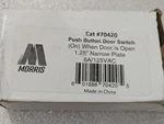 Morris 70420 Push Button Door Switch 1.25" Narrow Plate 6A/125VAC. Fixed Price $13.95.