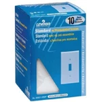 (5-10PK)-LEVITON 1-GANG Plastic Toggle Switch Wall Plate, White M24-88001-WMP. Fixed Price $44.89.