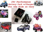24V Conversion Kit Upgrade For Ride Cars Like Power Wheels (battery/charger). Fixed Price $119.99.