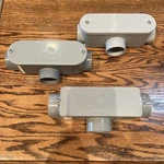 Carlon & Kraloy 1-1/4", Gray, Pvc, T-style, Rigid Conduit Body With Cover, Pc. Fixed Price $17.95.