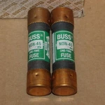 Two Nos Cooper Bussman One-time NON-45 Fuses Amps 250 Volts From Open Box. Fixed Price $13.95.