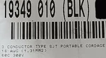 Belden 19349 16/3C Sjt Portable Power Cord Cable 300V Serrated Jacket BLACK/10FT. Fixed Price $49.99.