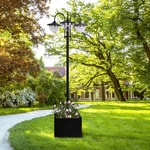 74.5" 3-HEAD Solar Lamp Post Street Light With Planter, Automatic-on, 6 Hour Max. Fixed Price $99.99.
