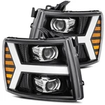 For 07-13 Chevrolet Silverado Alpharex Luxx Jet Black Led Projector Headlights. Fixed Price $652.50.