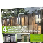 Paradise 4 Pack Solar Powered Led Accent/motion Security Lights. Fixed Price $28.95.