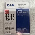 Eaton Type 120/240V 15-AMP Twin Single Pole Circuit Breaker CHT1515CS. Fixed Price $25.49.