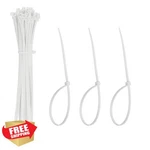 Yelarxi 8" White Plastic Zip Ties - 100 Pack Cable Wire. Fixed Price $20.00.