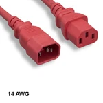 Red 2FT Ac Power Extension Cable Cord IEC-60320 C13 To C14 14AWG 15A/250V Sjt. Fixed Price $9.34.