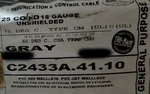 Carol C2433A 18/25C Control/communication Cable Ul 2464/2576 Eia RS-232 GRY/25FT. Fixed Price $149.99.