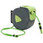 Vidaxl Automatic Retractable Water Hose Reel Wall Mounted 98.4'+6.6', 143898. Fixed Price $143.06.